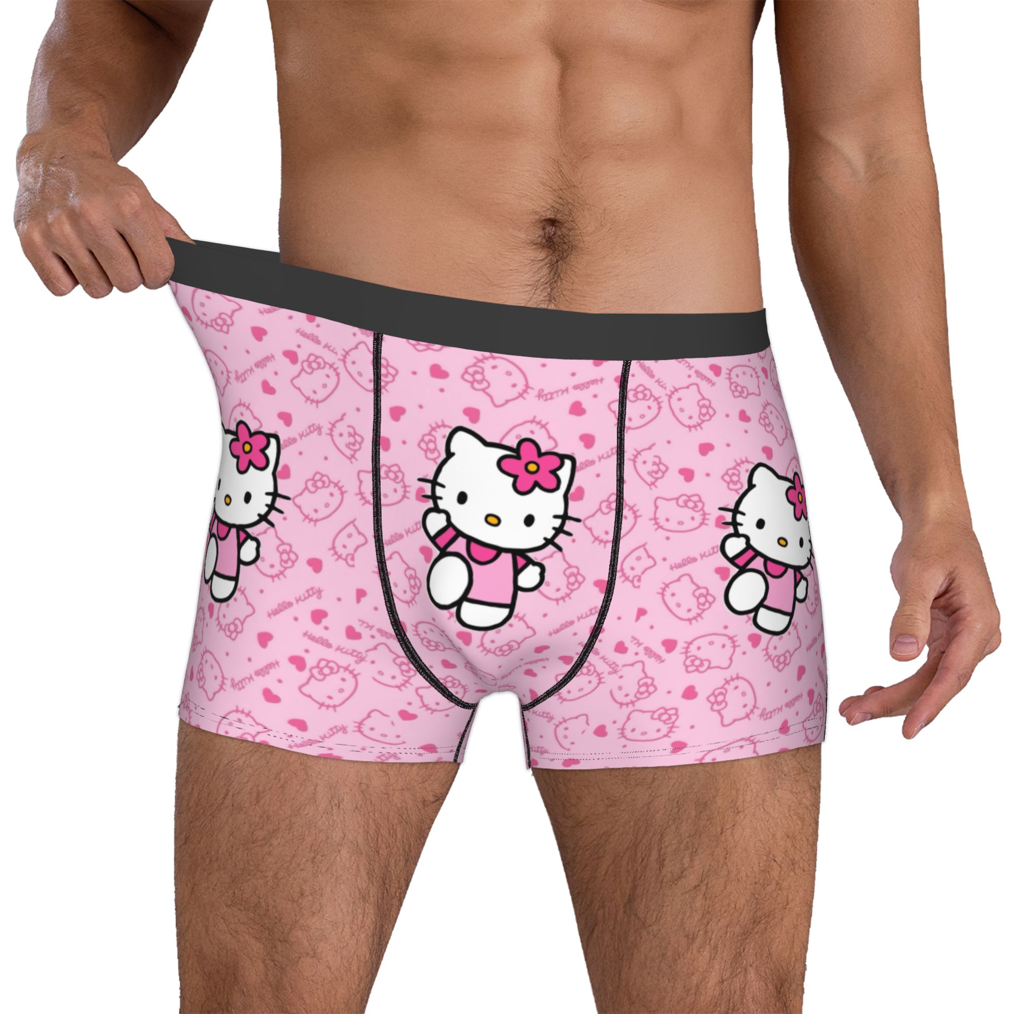 Boyshort Underwear - Meisjes Kitten Ondergoed Mannelijke Gedrukte Roze