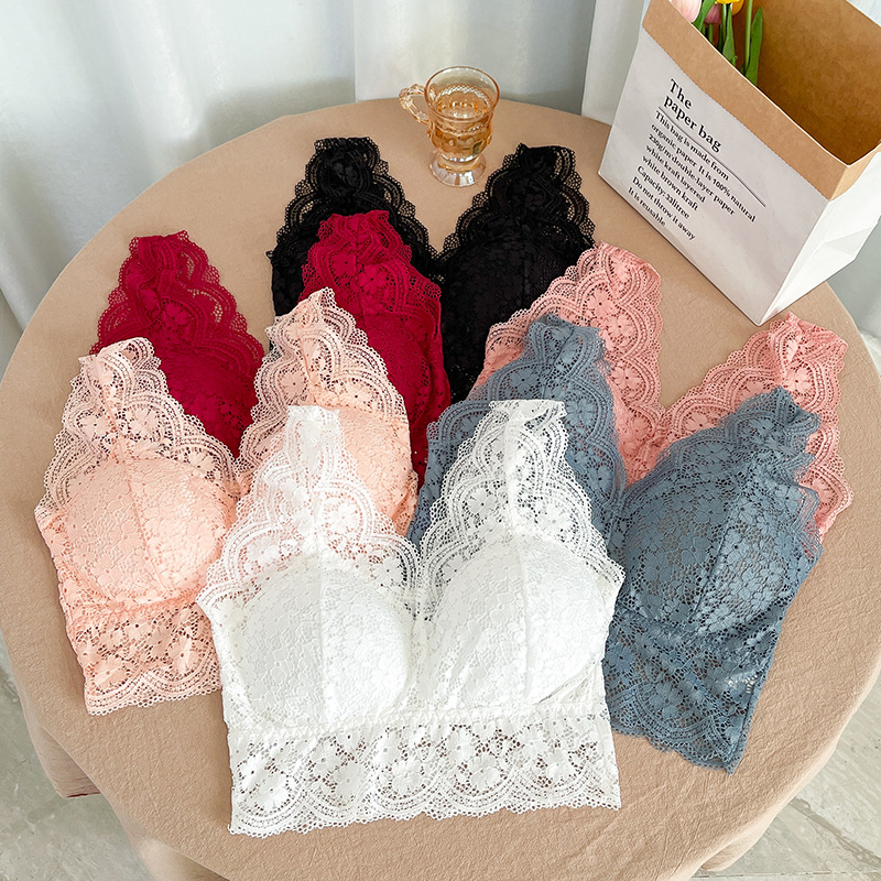 Bralette Wireless Soft - 3 stuks dames bloemenkant bralette draadloze