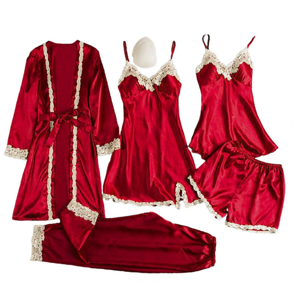 Robe Silk Women - Zijden Pyjama Set Elegante Satijnen Kanten
