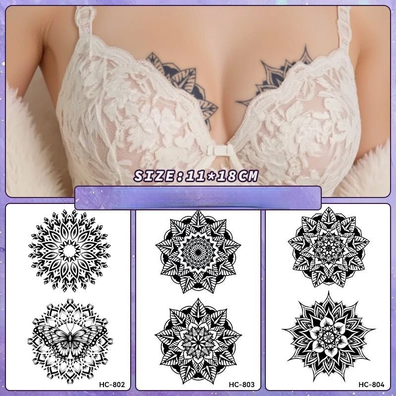 Nipple Cover Pasties - Borst Kruidensap Tijdelijke Tattoos Datura Patroon